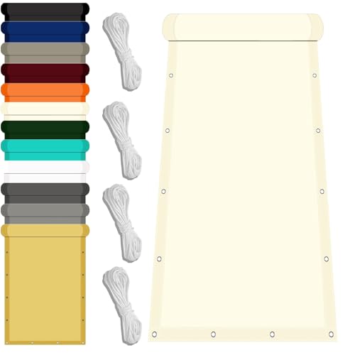 Voile d'ombrage anti-uv extérieur rectangulaire imperméable beige - 2