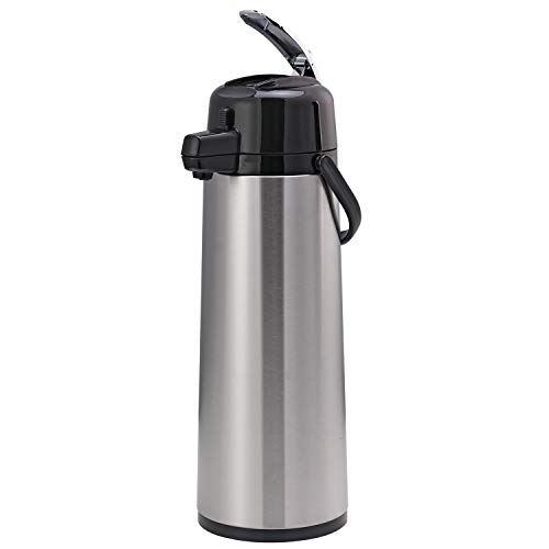 Service Ideas ECAL30S Eco-Air Airpot with Lever Lid, Insulated Beverage Dispenser, Thermal Coffee Carafe 3.0 L, Glass Lined