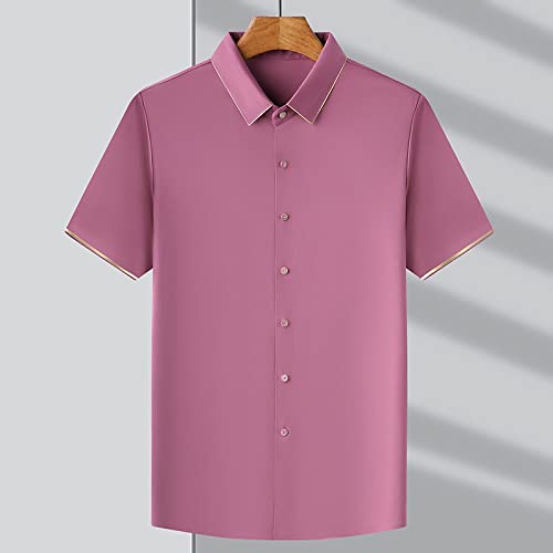 Chemise Aloha rouge pour homme en tissu glacé à séchage rapide d'été