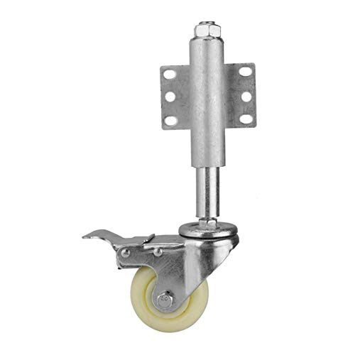Gate Wheel, 3" Nylon Gate Wheel Spring Loaded Swivel Caster with Brake 220lbs Load Capacity 75mm Adjusting Height