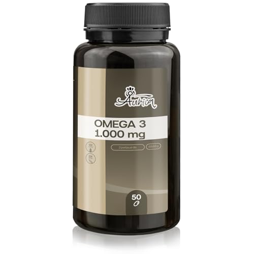 Aurica Omega 3 50 Cápsulas 1000 mg - Suplemento con Omega 3 EPA y DHA 360 mg EPA, 240 mg DHA