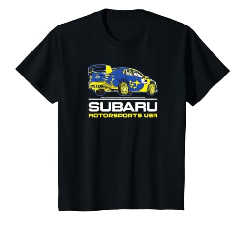 Subaru Rally Car Colorful Racing Logo Sports Car Brand T-Shirt, Youth, Black, 2T
