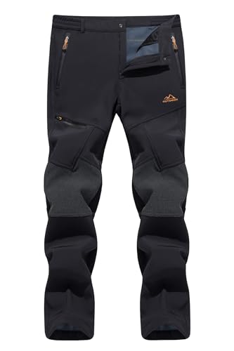 TACVASEN Men's Waterproof Trousers Outdoor Hiking Work Trousers with Zip Pockets (No Belt)