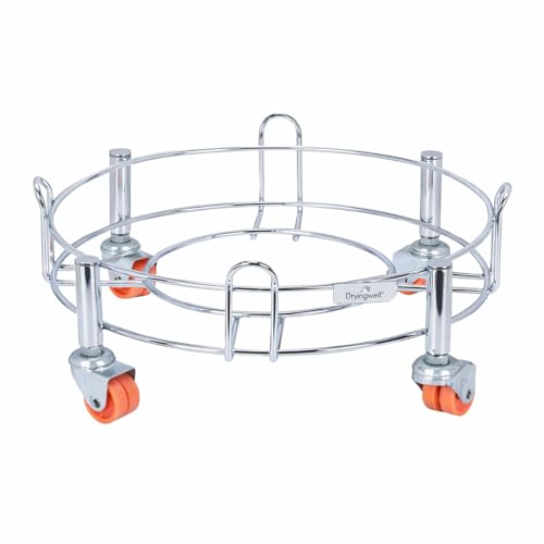 Image of (BHAGWATI) Strong and Heavy Premium Stainless Steel LPG Gas Cylinder Trolley with Heavy Duty Wheels for Home (1pc)