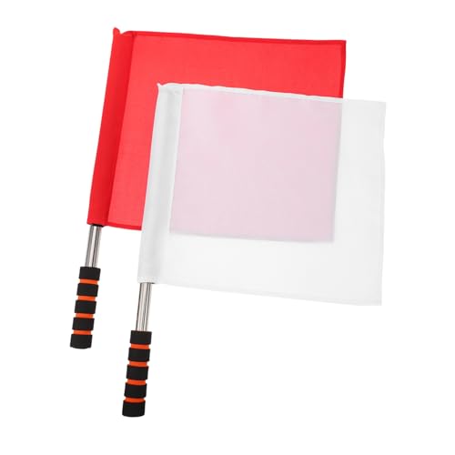 2pcs Referee Border Flag Stadium Seating for Bleachers Finsihing Soccer Flag Referee Hand and White Soccer Cards Toddler Water Bottle Stick Stainless Steel Utensils Fan
