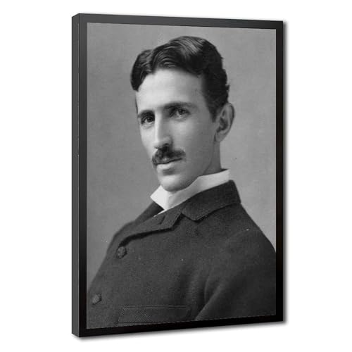 Nikola Tesla Portrait Poster Tableau Toile Vintage Cadre Salon Bureau