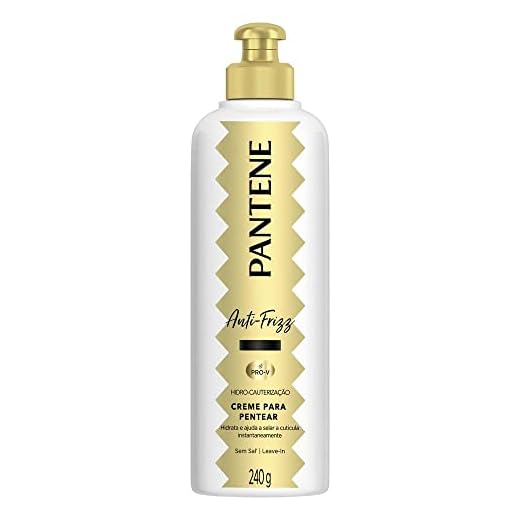 Pantene - Creme de Pentear Anti-Frizz, Hidro-Cauterização, Frizz Control, sem Sal, 240 ml
