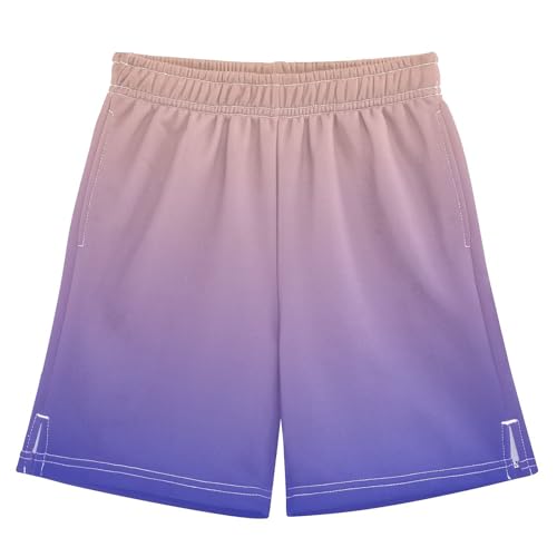 J JOYSAY Midnight Bloom Gradient Boys Athletic Shorts Kids Youth Casual Shotrs with Elastic Waistband Pockets