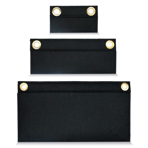 Purse Organizer Insert,3 Pcs Wallet Insert for Chain Strap,Felt Purse Organizer Inserts for Pochette,Black Envelope Bag Organizer Flip Wallet Inserts Liner DIY Conversion for Women Clutch Crossbody