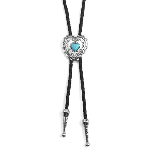Image of Joxevyia Bolo Tie for Men Vintage Cow Skull Leather Rope Western Cowboy Necktie Vintage Bola Tie Gift for Him