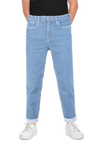 Image of Allen Solly Boys' Skinny Fit Jeans | Slim Denim Pants | Comfortable All-Day Feel | School & Casual Wear