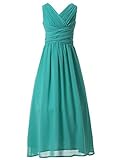 Happy Rose Flower Girl's Dress Party Dresses Juniors Long Bridesmaid Dress Turquoise 14