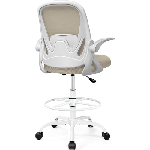 Drafting Chair Tall Office Chair with Flip-up Armrests