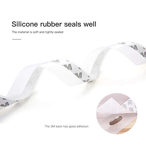 Draft Excluder for Doors Draught Excluder Door Seal Strip 10m Window Tape Self Adhesive Weather Stripping Transparent Silicone Door Bottom Seal Strip Tape for Doors Windproof Dust Proof Soundproof
