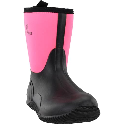 ROPER Womens Barnyard 9 Inch Round Toe Rain Casual Boots Mid Calf - Black, Pink2