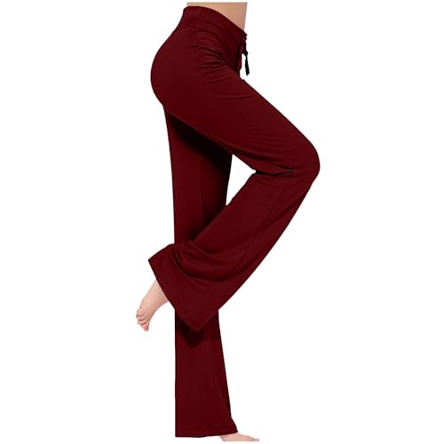 Pantalon Chandal Mujer Cintura Alta Algodón Anchos Elásticos Pantalones Deportivos con Bolsillos Talla Grande Cómodo Color Sólido Pantalones para Yoga Jogger Deporte