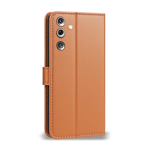 Image of AIBEX Shock Proof Flip Compatible for Samsung Galaxy M36 5G / Samsung Galaxy F36 5G Flip Cover Leather Finish | Inside TPU with Card Pockets | Wallet Stand | Complete Protection Flip Case - Brown