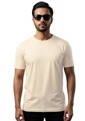 Image of ADRO Men's Cotton Solid Regular Fit T-Shirt