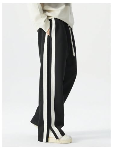 Men's Big and Tall Striped Baggy Sweatpants Drawstring Waist Wide Leg Track Pants Casual Trousers Streetwear4