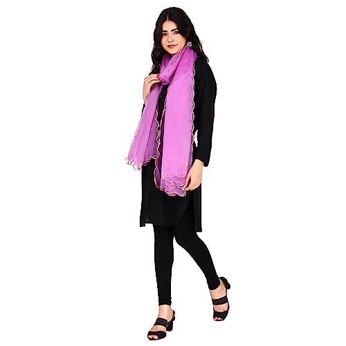 Traditions Bazaar Women's Organza Fabric Cut-Work Border Dupatta