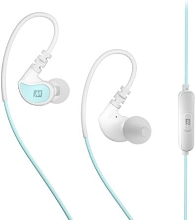 MEE audio X1 Wired In-Ear Sports Headphones with Microphone and Remote – Sweatproof Secure Fit Earphones for Running, Jogging, and Gym Workouts (Mint/White)