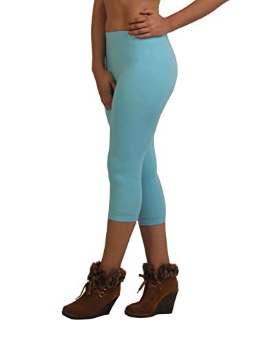 Image of Frenchtrendz Women's Cotton Spandex Stretchable Mid Rise Slim Fit Legging Capris (XS-4XL)