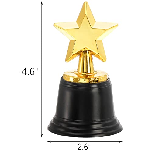 Lawei 32 Pack Mini Gold Award Trophy, 4.6 Inch Gold Star Trophy Awards Bulk, Plastic Trophies for Party Favors, Props, Rewards, Game Prize, Winning Prizes, Competitions for Kids and Adults