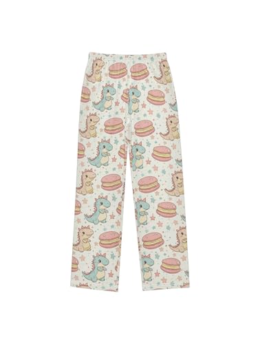 ZZKKO Cartoon Cute Dinosaur Macaron Boys Pants for Kids Jogger Pants with Pockets S