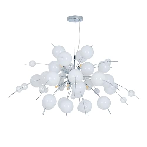 Naeve Leuchten 7030923, Lampada a sospensione, in vetro, 20 W, G4, 98 x 150 cm, Cromo