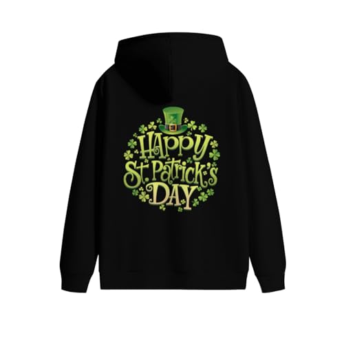 Funny Happy St Patrick's Day Men Women Lightweight Kangaroo Pocket Hoodie3