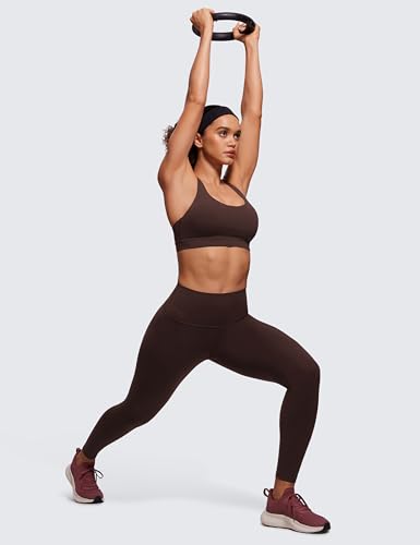 Image of CRZ YOGA Naked Feeling Strappy Sports Bras | Medium Support, Removable Pads, Yoga, Sleek, Scoop Neck, for Women