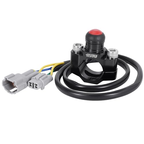 Headlight Switch Fit Surron Light Bee,Aluminum CNC Machined On/Off Switch with Mounting Backplate for Electric Dirt Bike,Black