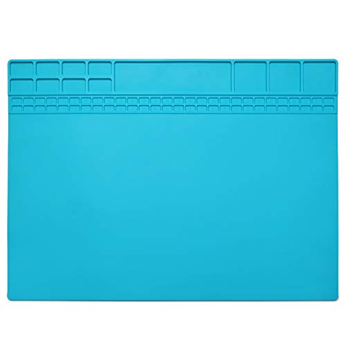 Mat Repair Heat Resistant 932°Soldering Mat Silicone Work Mat For Repairing Electronics Mat Workbench Pad Board for Soldering for Repairing Work,BGA Repair Station (Dark Blue)