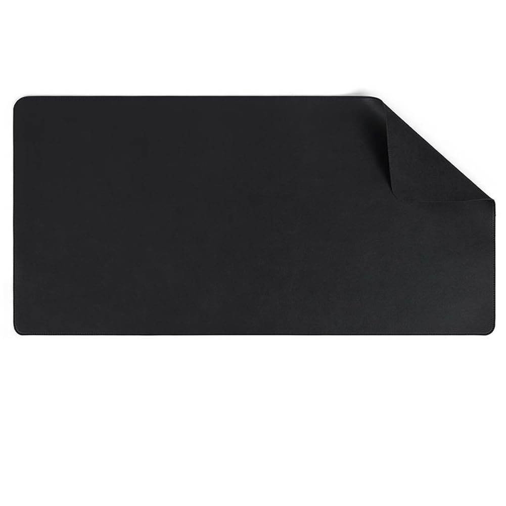 Schreibtischunterlage aus PU-Leder, rutschfeste Schreibtischunterlage für Büro und Zuhause, wasserdicht, Laptop-Schreibunterlage, hitzebeständig, Tastatur-Mauspad, Schreibunterlage (Schwarz, 120 x 60