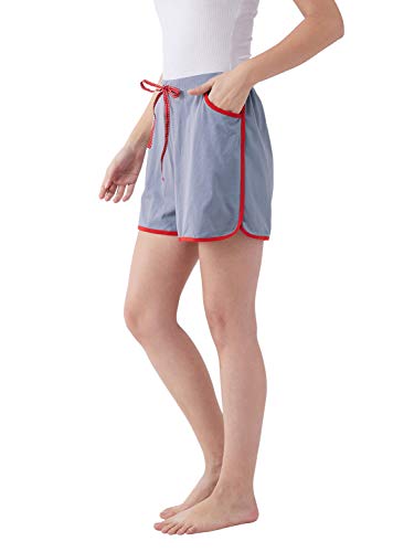 Image of Miss Chase Women's Comfortable Gray Solid Cotton Regular Length Sleep and Loungewear Shorts with Pockets