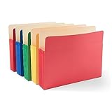 Staples Reinforced File Pockets, Letter Size, Durable Heavy‑Duty Construction, Assorted Colors – 15/Carton
