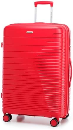 WITTCHEN Globe Line Cosmetica koffer Reiskoffer Handbagage Cabinekoffer Harde schaal van ABS Cijferslot 25 x 33 x 165 cm Rood KLM/Transavia/easyJet/Corendon Dutch Airlines/Ryanair