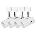 SHILIHE White line Voltage Track Lighting Heads E26 H Type(no Bulb), ETL Listed,4Pack