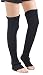 Leotruny Women's Winter Knee High Footless Socks Knit Leg Warmers (Black)