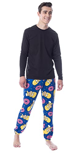 The Simpsons Mens' Homer Sprinkles Donuts Sleep Pajama Jogger Pants (XXL) Blue3