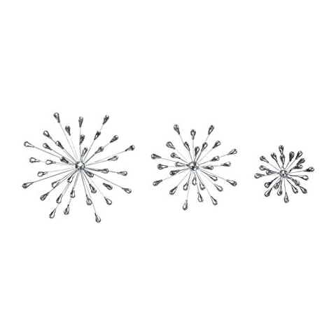 Set of 3 Silver Starburst Wall Sculptures Cover
