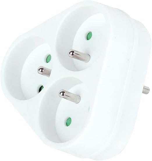 Electraline 531186 Adapter wtyczki zasilającej Triplite | 3 gniazda 16A, biały