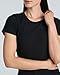 Real Essentials 4 Pack: Women's Ribbed Knit Short Sleeve Crew Neck T-Shirt (Available in Plus)