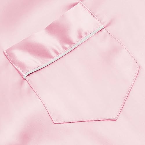 Girls Short Sleeve Silk 𝐏ajamas 2 Piece Kids Button Down 𝐏𝐣𝐬 Summer Boys Satin 𝐒leepwear Matching Outfits3