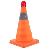 Baluue Cono de Tráfico LED de 30 CM, Cono de Seguridad Vial Plegable Collares Reflectantes, para Emergencia y...