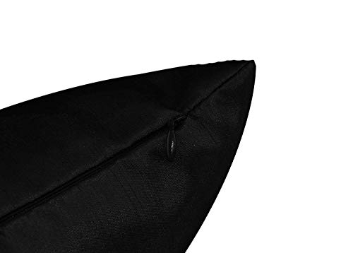 Essencea Faux Silk Throw Pillow Cover Square Solid Color Decorative Soft Shiny Pillowcase/Sham With Sturdy Hidden Zipper For Sofa | Bedroom | Living Room | Car (20X20 Inches, Black) #TOP1
