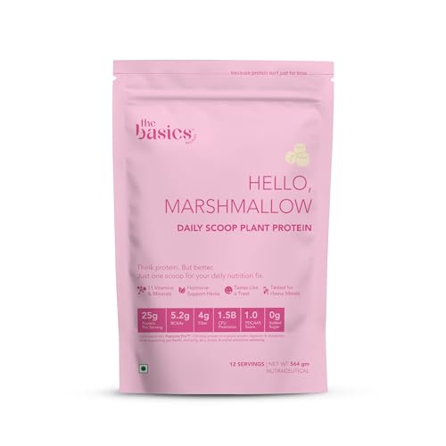 Image of Daily Scoop Plant Protein for Women, 25 g Vegan Protein with Vitamins & Herbs, Marshmallow Flavor, 500 g (Pack of 1)