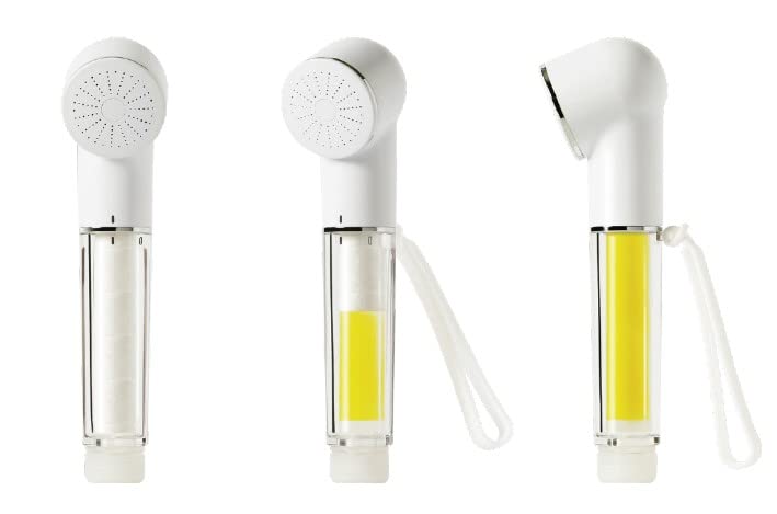 CEBIEN Travel Shower Kit with Powerful Shower Spray, Portable shower Head with VITAMIN C & SEDIMENT Filters (White)