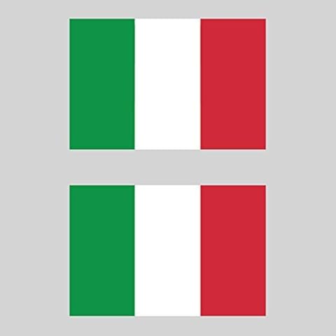 KW Vinyl Two Pack Italian Flag Sticker Decal Self Adhesive Italy Made in USA Cover