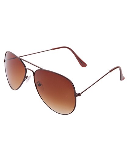 gansta UV protective unisex brown aviator sunglasses - (GN-3002-Brn-GD|58|brown Lens)-picture-19